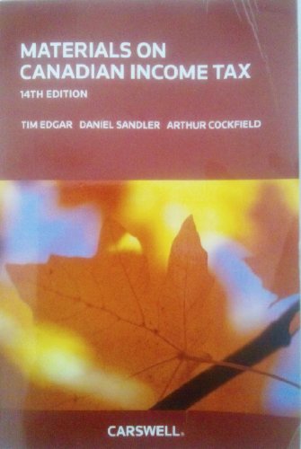 Beispielbild fr Materials on Canadian Income Tax zum Verkauf von ThriftBooks-Atlanta