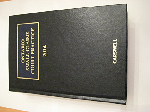 Imagen de archivo de Ontario Small Claims Court Practice 2014 a la venta por Bay Used Books