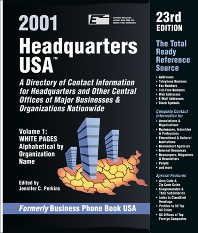 Headquarters USA 2001 (formerly, Business Phone Book USA) - Omnigraphics Inc