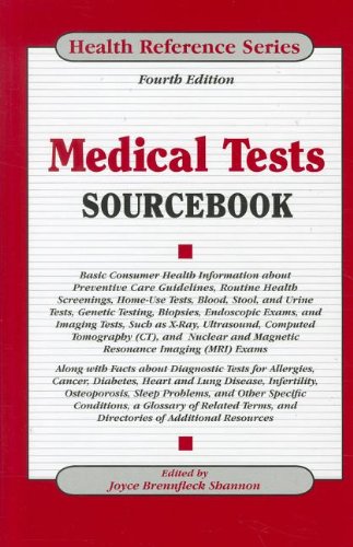 Imagen de archivo de Medical Tests Sourcebook a la venta por Better World Books