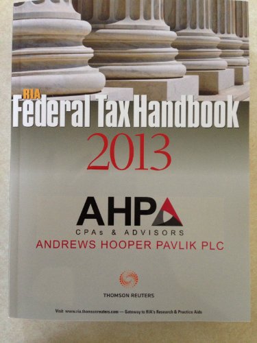 9780781104722: RIA Federal Tax Handbook 2013