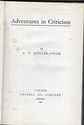 Stock image for Adventures In Criticism (BCL1-PR English Literature) for sale by Bookmonger.Ltd
