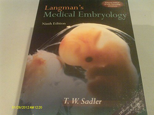 Imagen de archivo de Langman's Medical Embryology with Simbryo CD-ROM, Ninth Edition a la venta por More Than Words