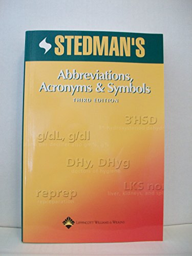 9780781744034: Stedman's Abbreviations, Acronyms & Symbols