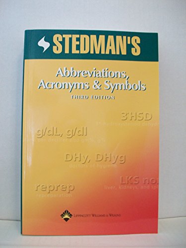 Stock image for Stedman's Abbreviations, Acronyms & Symbols for sale by Jenson Books Inc