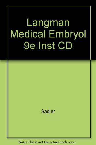 Langman's Medical Embryology Image Bank Institutional, Network Version (9780781747554) by Thomas W. Sadler