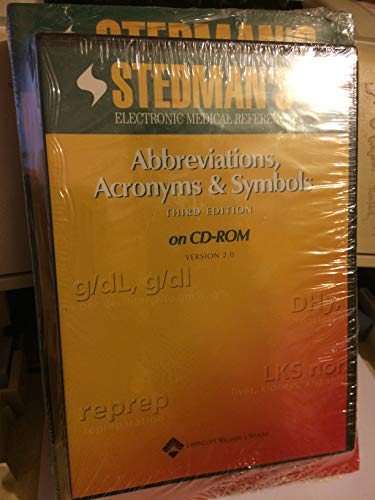 9780781760492: Stedman's Abbreviations, Acronyms & Symbols: Version 2.0 (Stedman's Electronic Medical Reference)