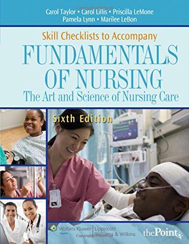 Beispielbild fr Skill Checklists for Fundamentals of Nursing: The Art and Science of Nursing Care (Point (Lippincott Williams & Wilkins)) zum Verkauf von Wonder Book