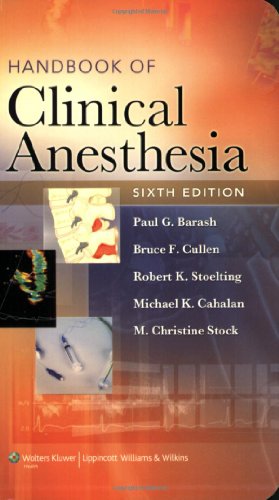 Imagen de archivo de Handbook of Clinical Anesthesia (Barash, Handbook of Clinical Anesthesia) a la venta por HPB-Red