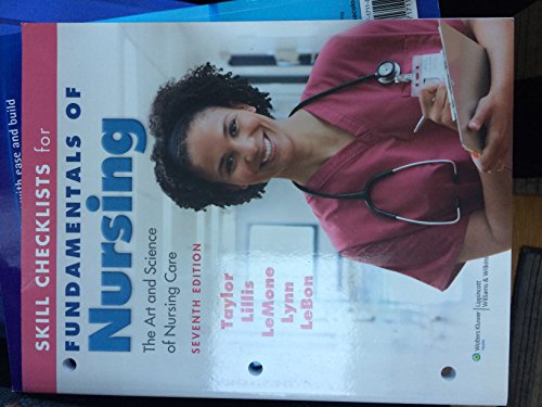 Beispielbild fr Skill Checklists for Fundamentals of Nursing: The Art and Science of Nursing Care zum Verkauf von Goodwill San Antonio