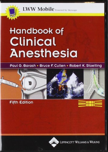 Beispielbild fr Handbook of Clinical Anesthesia: PDA zum Verkauf von SecondSale