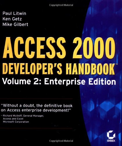 Stock image for Access 2000 Developer's Handbook, Volume 2: Enterprise Edition for sale by BookHolders