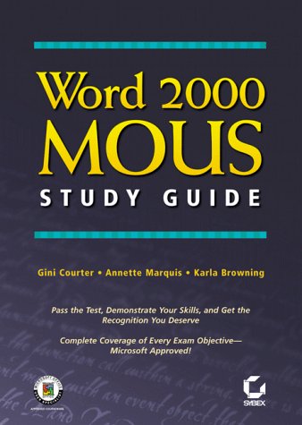 Beispielbild fr Word 2000 MOUS SG (Paper Only) zum Verkauf von WorldofBooks