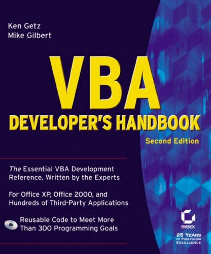 Stock image for VBA Developer's Handbook for sale by Better World Books