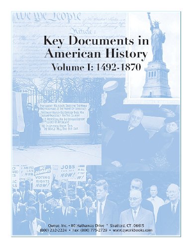 Beispielbild fr Key Documents in American History: Volume I: 1492-1870 zum Verkauf von SecondSale