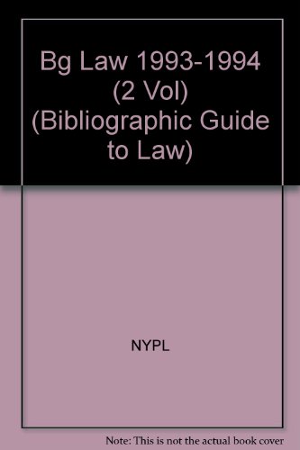 Bibliographic Guide to Law: 1993 (9780783820927) by Unknown Author