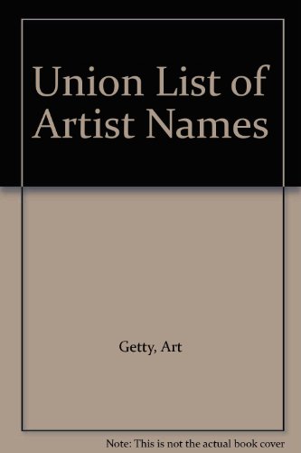 Beispielbild fr Union List of Artist Names zum Verkauf von Better World Books
