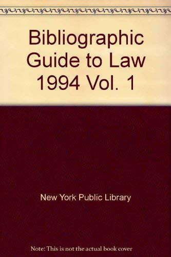 Stock image for Bibliographic Guide to Law 1994 Vol. 1 for sale by Robinson Street Books, IOBA