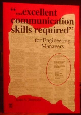 Stock image for Excellent Communication Skills Required for Engineering Managers for sale by dsmbooks