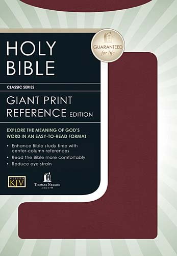 Beispielbild fr Giant Print Center-Column Reference Bible (KJV, Burgundy Bonded Leather) zum Verkauf von arcfoundationthriftstore