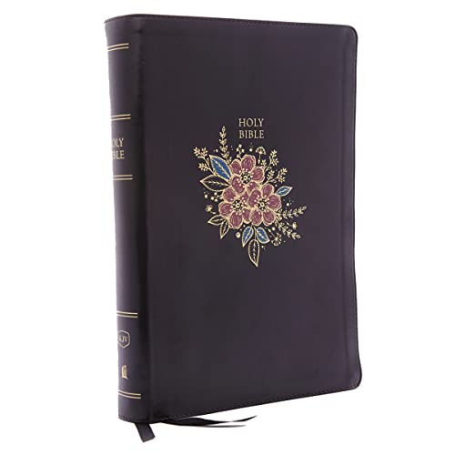 9780785215707: KJV Holy Bible: Super Giant Print with 43,000 Cross References, Deluxe Black Floral Leathersoft, Red Letter, Comfort Print: King James Version