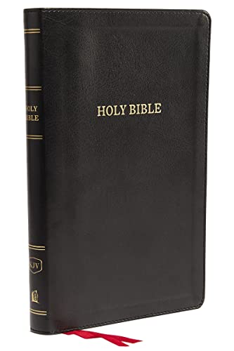 Imagen de archivo de KJV, Deluxe Thinline Reference Bible, Leathersoft, Black, Thumb Indexed, Red Letter, Comfort Print: Holy Bible, King James Version a la venta por Bookmans