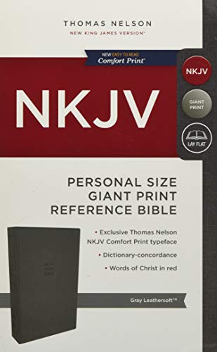 9780785216797: NKJV, Reference Bible, Personal Size Giant Print, Leathersoft, Gray, Red Letter, Comfort Print: Holy Bible, New King James Version