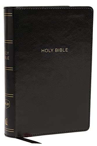 Nkjv Reference Bible Compact Large Print Leathersoft Black Red