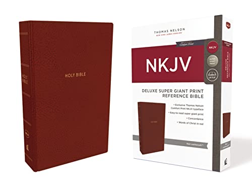 Stock image for NKJV, Deluxe Reference Bible, Super Giant Print, Leathersoft, Red, Red Letter Edition, Comfort Print: Holy Bible, New King James Version for sale by Goodwill of Colorado