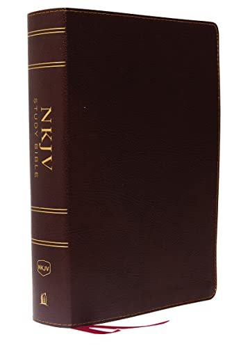 Imagen de archivo de NKJV Study Bible, Bonded Leather, Burgundy, Full-Color, Comfort Print: The Complete Resource for Studying God?s Word a la venta por Greenway