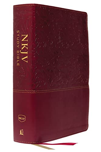 Beispielbild fr NKJV Study Bible, Leathersoft, Red, Full-Color, Comfort Print: The Complete Resource for Studying Gods Word zum Verkauf von Book Outpost