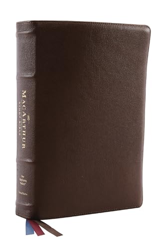 Stock image for NKJV, MacArthur Study Bible, 2nd Edition, Premium Goatskin Leather, Brown, Premier Collection, Comfort Print: Unleashing God's Truth One Verse at a Time for sale by SecondSale