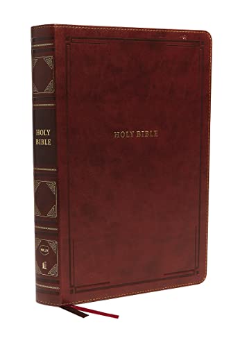 Stock image for NKJV Holy Bible, Super Giant Print Reference Bible, Brown Leathersoft, 43,000 Cross references, Red Letter, Comfort Print: New King James Version for sale by Goodwill Industries