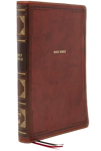 Beispielbild fr NKJV Holy Bible, Super Giant Print Reference Bible, Brown Leathersoft, Thumb Indexed, 43,000 Cross references, Red Letter, Comfort Print: New King James Version zum Verkauf von Goodwill Books