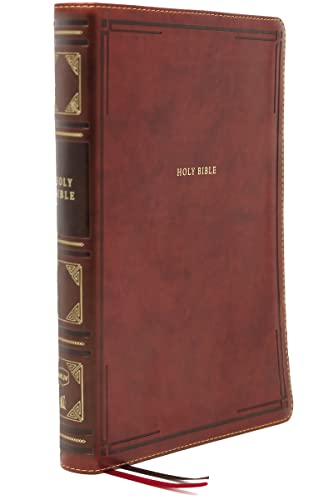 Stock image for NKJV Holy Bible, Super Giant Print Reference Bible, Brown Leathersoft, Thumb Indexed, 43,000 Cross references, Red Letter, Comfort Print: New King James Version for sale by Goodwill Books