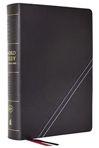 Stock image for KJV, Word Study Reference Bible, Bonded Leather, Black, Red Letter, Thumb Indexed, Comfort Print: 2,000 Keywords that Unlock the Meaning of the Bible for sale by GF Books, Inc.
