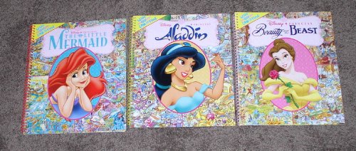 9780785391661: Disney Princess Wipe Off Look and Find - 3 pack (Beauty and the Beast, The Little Mermaid, Alladin)