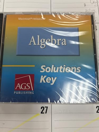 Algebra Solutions Key for Student Text on CD-ROM (9780785435754) by AGS Secondary