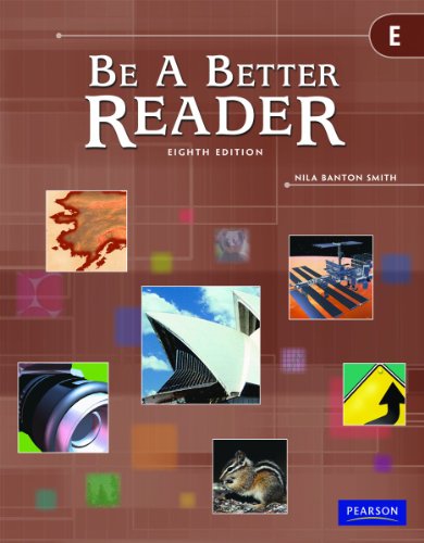 Stock image for BE A BETTER READER LEVEL E STUDENT WORKTEXT for sale by Bayside Books