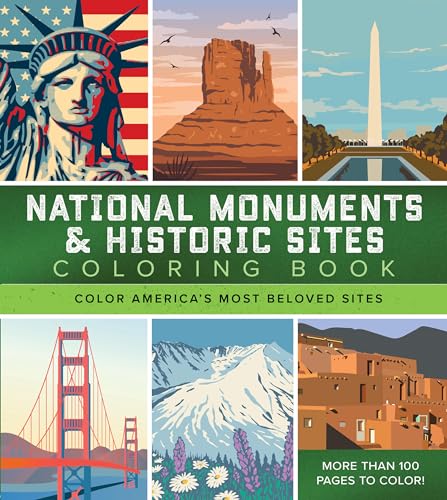 Stock image for National Monuments & Historic Sites Coloring Book: Color America's Most Beloved Sites - More Than 100 Pages to Color! (Chartwell Coloring Books) for sale by Housing Works Online Bookstore