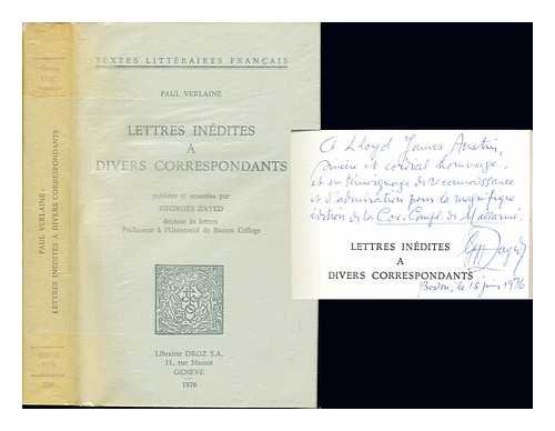 Lettres Inedites a Divers Correspondants (9780785954095) by Verlaine, Paul M.