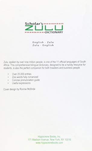 9780785987192: Scholar's Zulu Dictionary (EnglishZulu ZuluEnglish) (Zulu Edition)