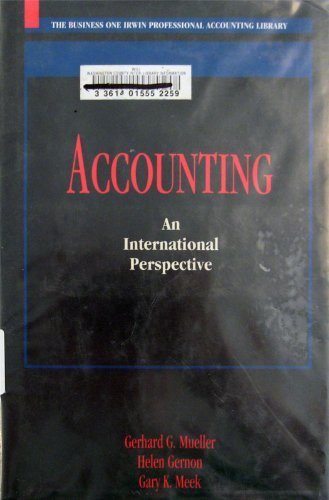 Imagen de archivo de Accounting : An International Perspective a la venta por Better World Books: West