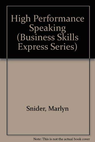 Beispielbild fr High Performance Speaking (Business Skills Express Series) zum Verkauf von WorldofBooks