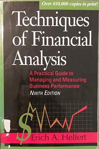 9780786311200: Techniques for Financial Analysis (IRWIN SERIES IN FINANCE, INSURANCE AND REAL ESTATE)