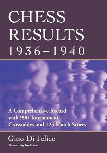 Chess Results, 1747-1900: A Comprehensive Record with 465 Tournaments  Crosstables and 590 Match Scores - Di Felice, Gino; Felice, Gino Di:  9780786420414 - AbeBooks