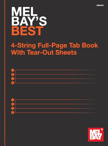 9780786685431: Mel bay's best 4-string full-page tab book with tear-out sheets papeterie