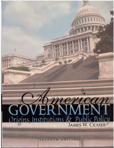 Beispielbild fr American Government: Origins, Institutions and Public Policy zum Verkauf von SecondSale
