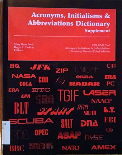 Stock image for Acronyms, Initialisms & Abbreviations Dictionary, Supplement, Vol. 2 for sale by Wonder Book