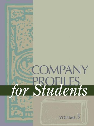 Beispielbild fr Company Profiles for Students V3 zum Verkauf von ThriftBooks-Atlanta